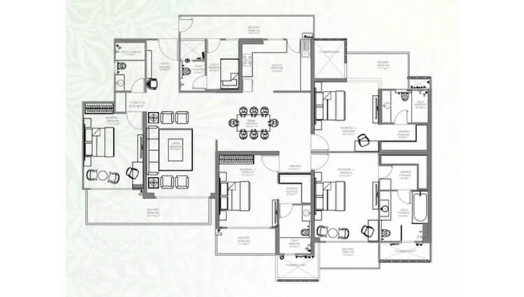 4 BHK 1903 Sq. Ft. Apartment in Godrej Palm Retreat 2