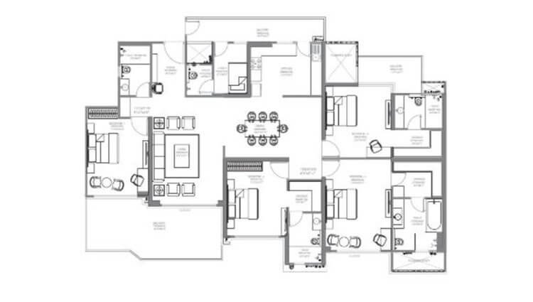 4 BHK 3300 Sq. Ft. Apartment in Godrej Palm Retreat