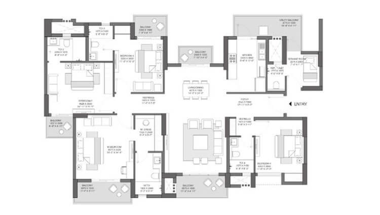 4 BHK 2692 Sq. Ft. Apartment in Godrej Solitaire